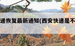 西安快递恢复最新通知(西安快递是不是停运了)