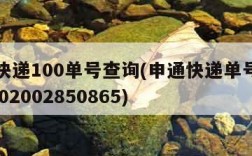 申通快递100单号查询(申通快递单号查询777002002850865)