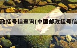 中国邮政挂号信查询(中国邮政挂号信查询单号)