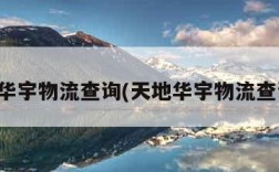 天地华宇物流查询(天地华宇物流查询单)