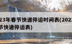 2023年春节快递停运时间表(2021年春节快递停运表)