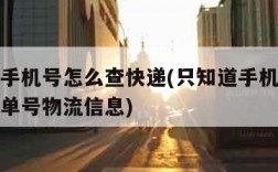 只知道手机号怎么查快递(只知道手机号怎么查快递单号物流信息)