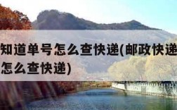 邮政不知道单号怎么查快递(邮政快递不知道运单号怎么查快递)