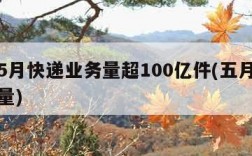 我国5月快递业务量超100亿件(五月快递业务量)