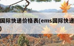 ems国际快递价格表(ems国际快递收费标准)