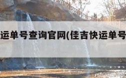 佳吉快运单号查询官网(佳吉快运单号查询官网)