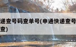 申通快递查号码查单号(申通快递查号码查单号怎么查)