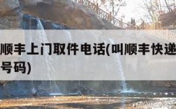 发快递顺丰上门取件电话(叫顺丰快递上门取件电话号码)