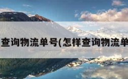 怎样查询物流单号(怎样查询物流单号?)