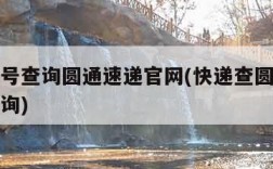 快递单号查询圆通速递官网(快递查圆通快递单号查询)