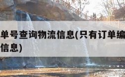 快递订单号查询物流信息(只有订单编号怎么查物流信息)