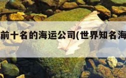 世界上前十名的海运公司(世界知名海运公司)