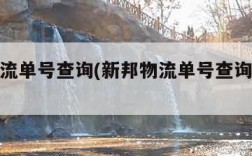 新邦物流单号查询(新邦物流单号查询货物跟踪)