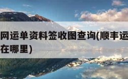 顺丰官网运单资料签收图查询(顺丰运单资料签收图在哪里)