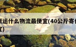 跨省货运什么物流最便宜(40公斤寄什么物流便宜)