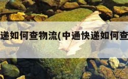 中通快递如何查物流(中通快递如何查物流信息)