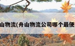 舟山物流(舟山物流公司哪个最便宜)