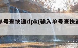 输入单号查快递dpk(输入单号查快递物流德邦)