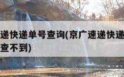 京广速递快递单号查询(京广速递快递单号查询怎么查不到)