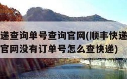 顺丰快递查询单号查询官网(顺丰快递查询单号查询官网没有订单号怎么查快递)