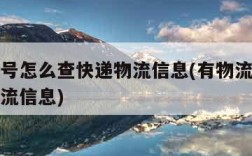 有运单号怎么查快递物流信息(有物流单号怎么查物流信息)