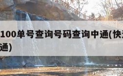 快递100单号查询号码查询中通(快递100 中通)