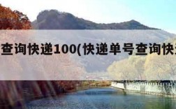 单号查询快递100(快递单号查询快递100)