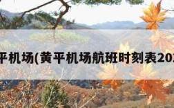 黄平机场(黄平机场航班时刻表2024)