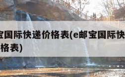 e邮宝国际快递价格表(e邮宝国际快递2021价格表)