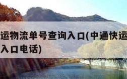 中通快运物流单号查询入口(中通快运物流单号查询入口电话)